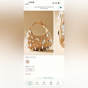 Lele Sadoughi Natural Clementine Crescent Bag